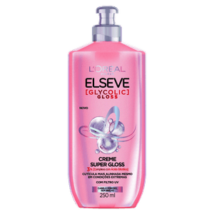 Creme de Tratamento Elseve Glycolic Super Gloss   Frasco com 250mL